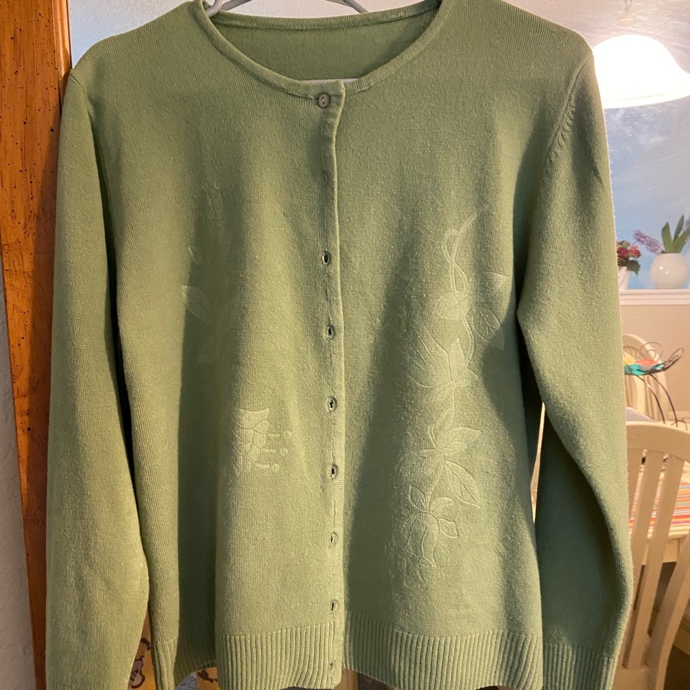 Green cardigan